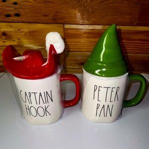 Rae Dunn Peter Pan & Captain Hook mugs